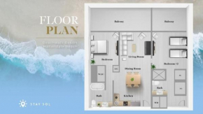Modern Stylish 2BR with Balcony